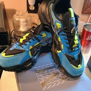 Men's Blue and Green Sneakers